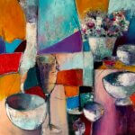 Josiane Pinel Debris - Invitation - huile sur toile et technique mixte - 80x80 cm