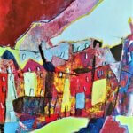 Josiane Pinel Debris - Derrières les murs - acrylique - 40x40 cm