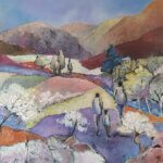 Josiane Pinel Debris - Floraison des prunelliers - Huile sur toile - 80x80 cm