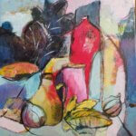 Josiane Pinel Debris - Les figues d'Ouveillan - Acrylique sur toile - 40x40 cm